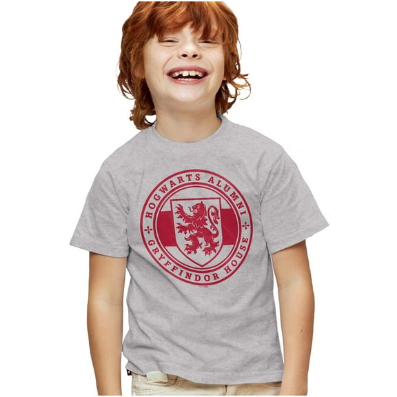 Harry Potter Gryffindor House Badge Kids T Shirt for Youth Boys and Girls, Athletic Heather, Large