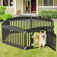 thumbnail image 2 of Demi Bonn 24" Dog Playpen 7-Panel Adjustable Folding Portable Pet Fence for Small to Medium Dogs Indoor Outdoor Use, Black, 2 of 7