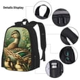 thumbnail image 3 of Disketp Mallard Duck And Flowers Large Capacity Backpack Lunch Bag Pencil Case Combination 3 Piece Set for Student, 3 of 7