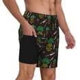 thumbnail image 2 of Kdxio Pineapples Print Men'S Swim Trunks With Compression Liner 7 Inch Inseam Quick Dry Swim Shorts, 2 of 7