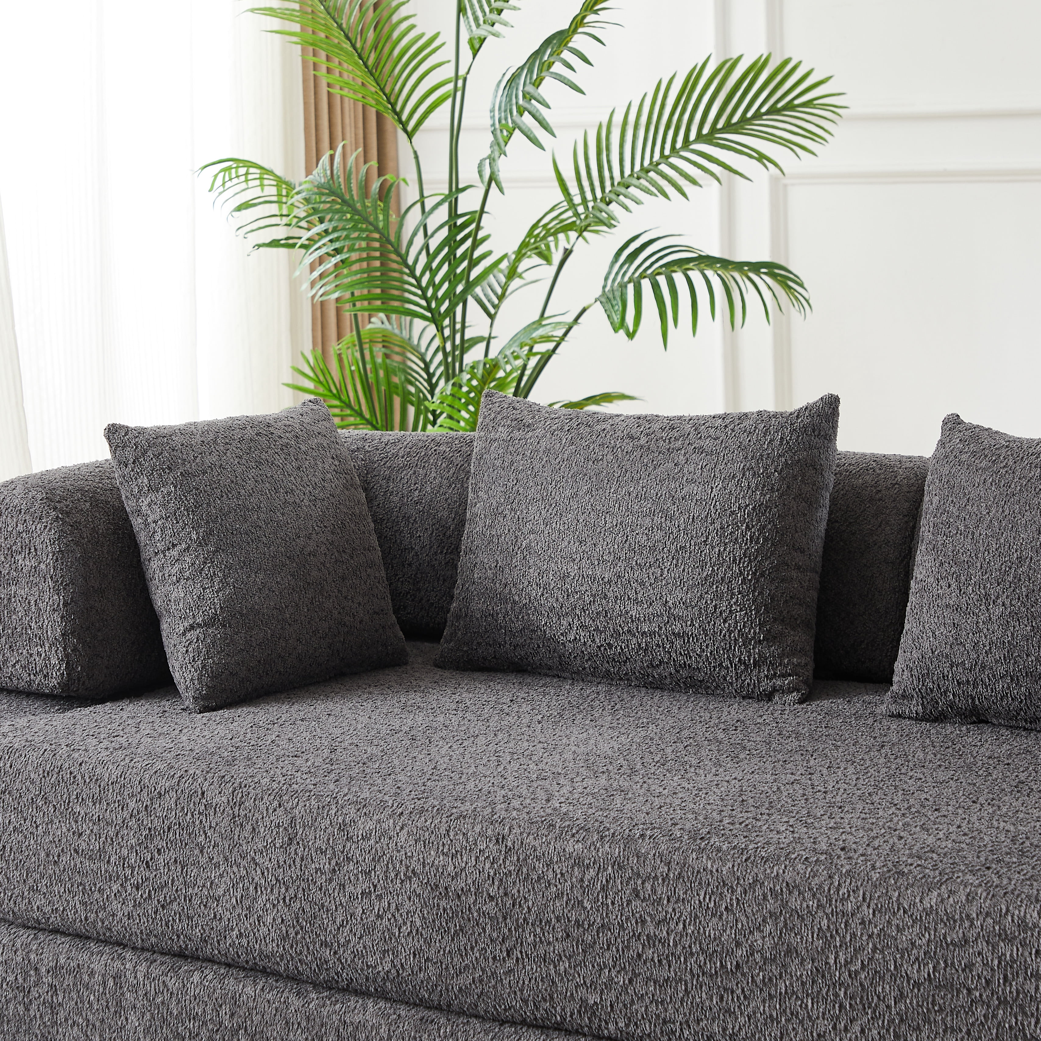 Sleeper Sofa 78.9 Inch with Chenille Fabric and Modular Design, Convertible Floor Sofa Bed and Folding Mattress Couch with Removable Armrests, Gray