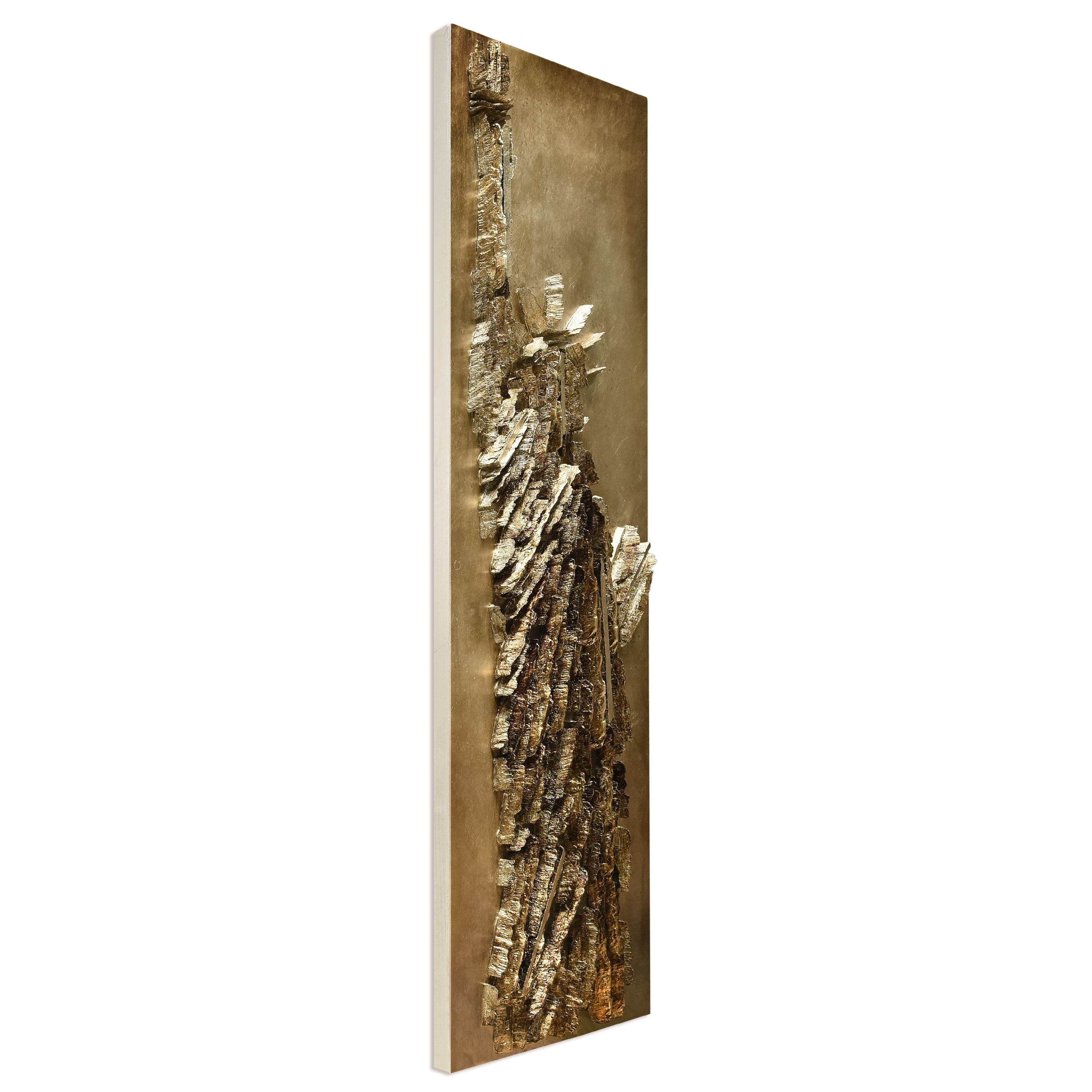 Empire Art Direct PMO-130318-7222 Handed Painted Rugged Wooden Wall Sculpture  with Gold Leaf - Liberty