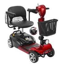 MS02W 4-Wheel Electric Mobility Scooter for Adults & Seniors, 30-Mile Long Range with 25Ah Extended Battery, Dual Storage Baskets, Swivel Seat, Compact Travel-Ready Design