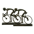 thumbnail image 5 of 16" x 8" Bronze Polystone People Sculpture with Bike, by DecMode, 5 of 8
