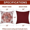 thumbnail image 5 of Boho Pillow Covers 18x18 Inch Square Set of 2, Christmas Red Throw Pillows for Couch Sofa Furniture, Velvet Farmhouse Decorative Pillows Carpet Pattern Ethnic Design Pillowcase for Bed Bench, 5 of 6