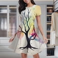 thumbnail image 2 of Abstract Tree Splash Art Women's Classic Swing Skater Dress Casual Work Party Cocktail Dresses, 2 of 6