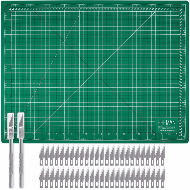  WA Portman Craft Cutting Mat Metal Ruler & Craft Knife