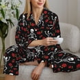 thumbnail image 6 of Honeii Skeleton with Roses print Women's Pajama Sets Long Sleeve Button Down Sleepwear Nightwear Soft Pjs Lounge Sets-X-Large, 6 of 7