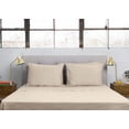thumbnail image 4 of Bumble Luxury Percale 4 Piece Bed Sheet Set - 100% USA Grown Best Pima Cotton Sheets - Ultra Crisp, Smooth Finish Cooling Sheets - Classy Supima Cotton Sheets - King Size, Tan, 4 of 7