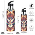 thumbnail image 2 of Yayeee 20oz Insulated Water Bottle Double Wall Stainless Steel with Flip Straw Lid, Beige Geometric Eagle, 2 of 7