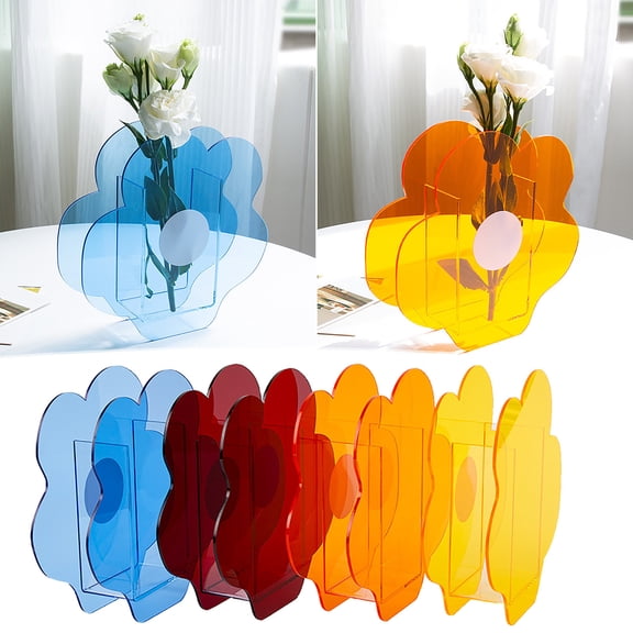 Xuniizn Flower Vase Plastic Vases for Centerpieces, Home & Garden Arrangements, Versatile & Durable Essential for Modern & Classic Styles Available, Small Vases Home Decor, Artificial Flowers, Blue
