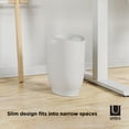 thumbnail image 3 of Umbra 2.4 gal Harlo Plastic Slim Open Top Bathroom Trash Can, White, 3 of 12