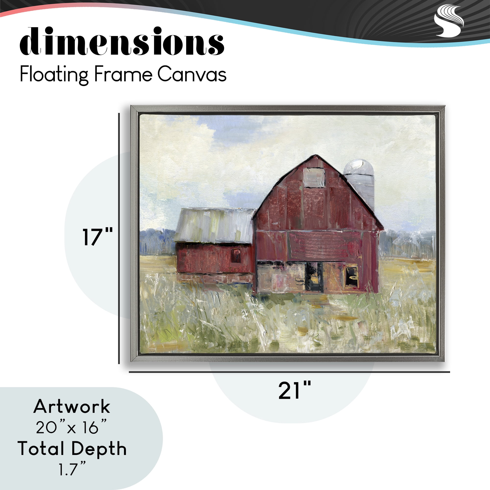 Stupell Industries Red Rugged Barn Gray Framed Floater Canvas Wall Art, design by Sally Swatland
