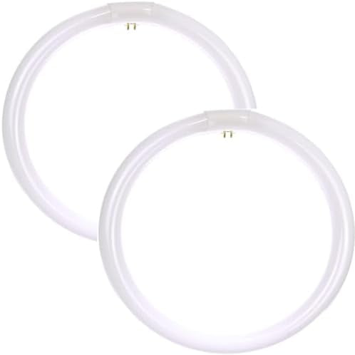 - 16 Inch T9 Round Circline Fluorescent Light Bulb 40W 2600 Lumens 2700K Warm White G10Q 4-Pin Base Rohs Compliant Pack of 2- Replacement Fluorescent Circular Tube Lamp for Ceiling Lights
