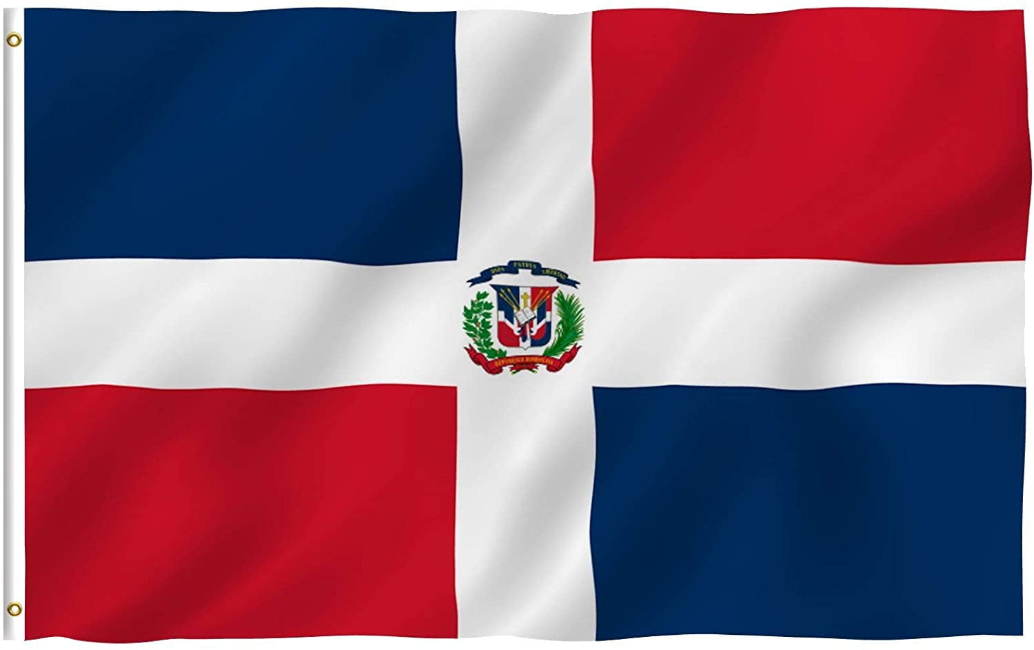 Dominican Republic  MINI BANNER FLAG GREAT FOR CAR & HOME Glass HANGING 2 SIDED