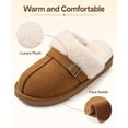 thumbnail image 6 of Litfun Women's Fuzzy Memory Foam Slippers Warm Comfy Winter House Shoes, Buckle Chestnut, Size 9-10, 6 of 7