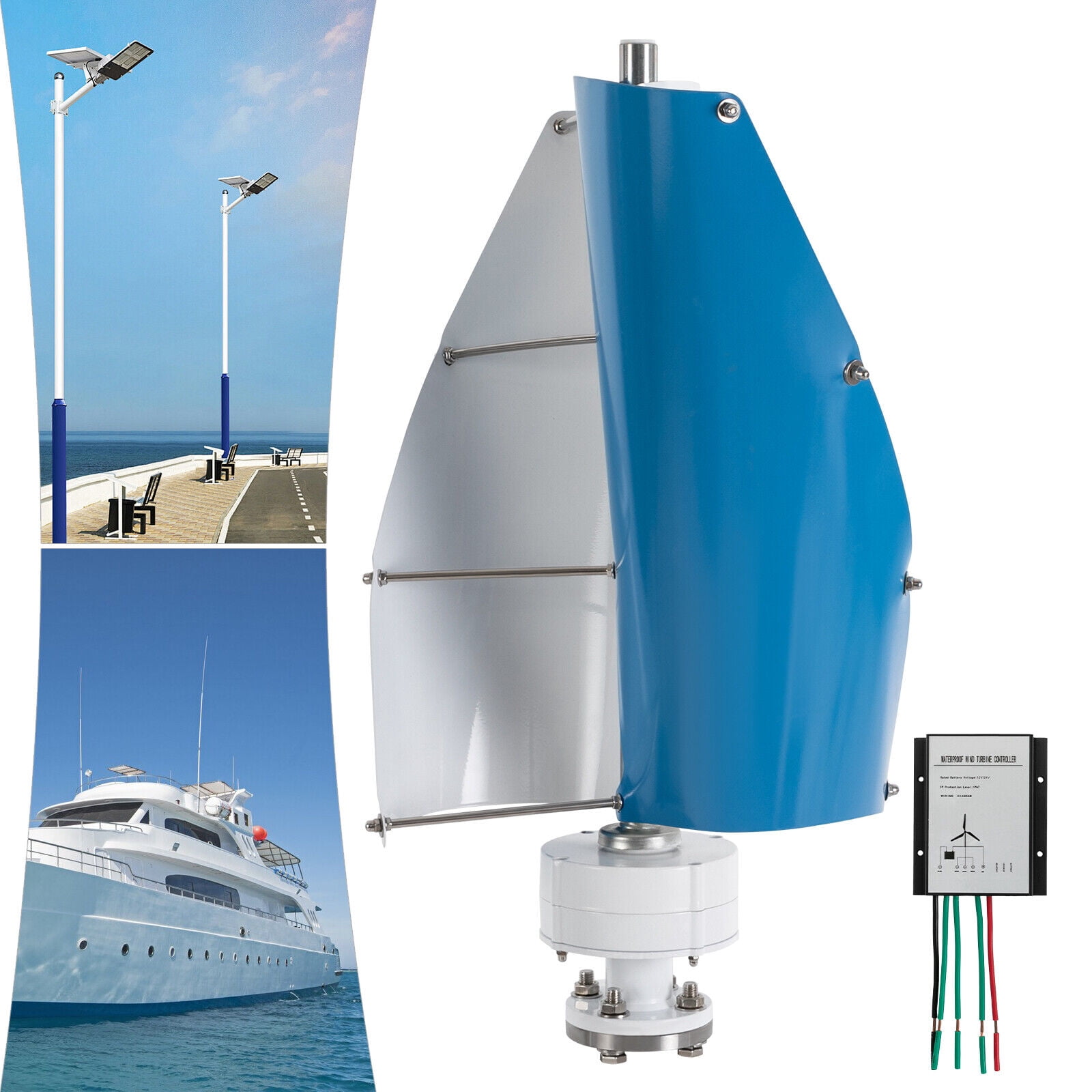 500W Vertical Axis Wind Turbine Generator 12V with Controller Home Windmill Kit for home, business
