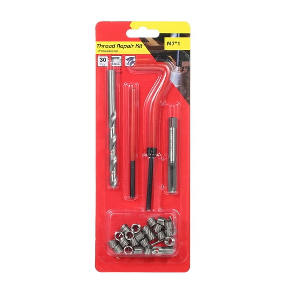 30Pcs Metric Thread Insert Kit M5 M6 M8 M12 M14 Helicoil Car Pro Coil Tool M7 * 1