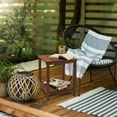 thumbnail image 3 of Casafield Adirondack Side Table, Cedar Wood End Table with Shelf for Patio, Lawn, and Garden - Espresso, 3 of 8