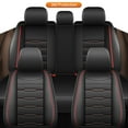 thumbnail image 7 of DIKSOAKR Leather Car Seat Cover Fit for Ford EcoSport 2018-2025 Faux Leather Car Seat Protector Vehicle Cushion Covers Compatible Airbag Waterproof Full Set 5 Seats Black&Redline, 7 of 7