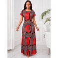 thumbnail image 5 of Red African Print Maxi Dress With Short Sleeves And Scoop Neck, 5 of 5