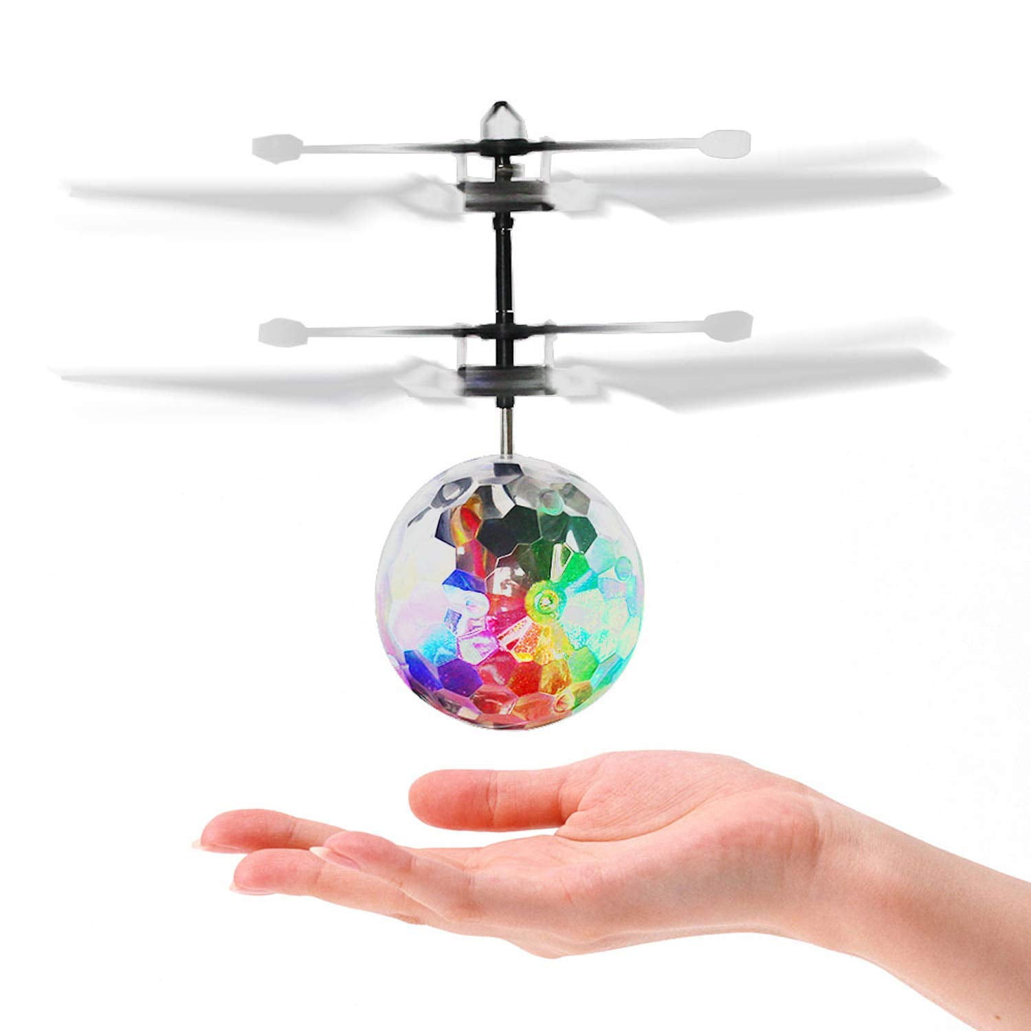 Electric RC Flying Ball Infrared Induction Aircraft LED Flash Light Kids Toy DE 