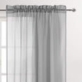 thumbnail image 2 of DWCN Contemporary Gray Solid Print Rod Pocket Sheer Curtain Panel Pairs, 36” x 36” (Set of 2 Panels), 2 of 6