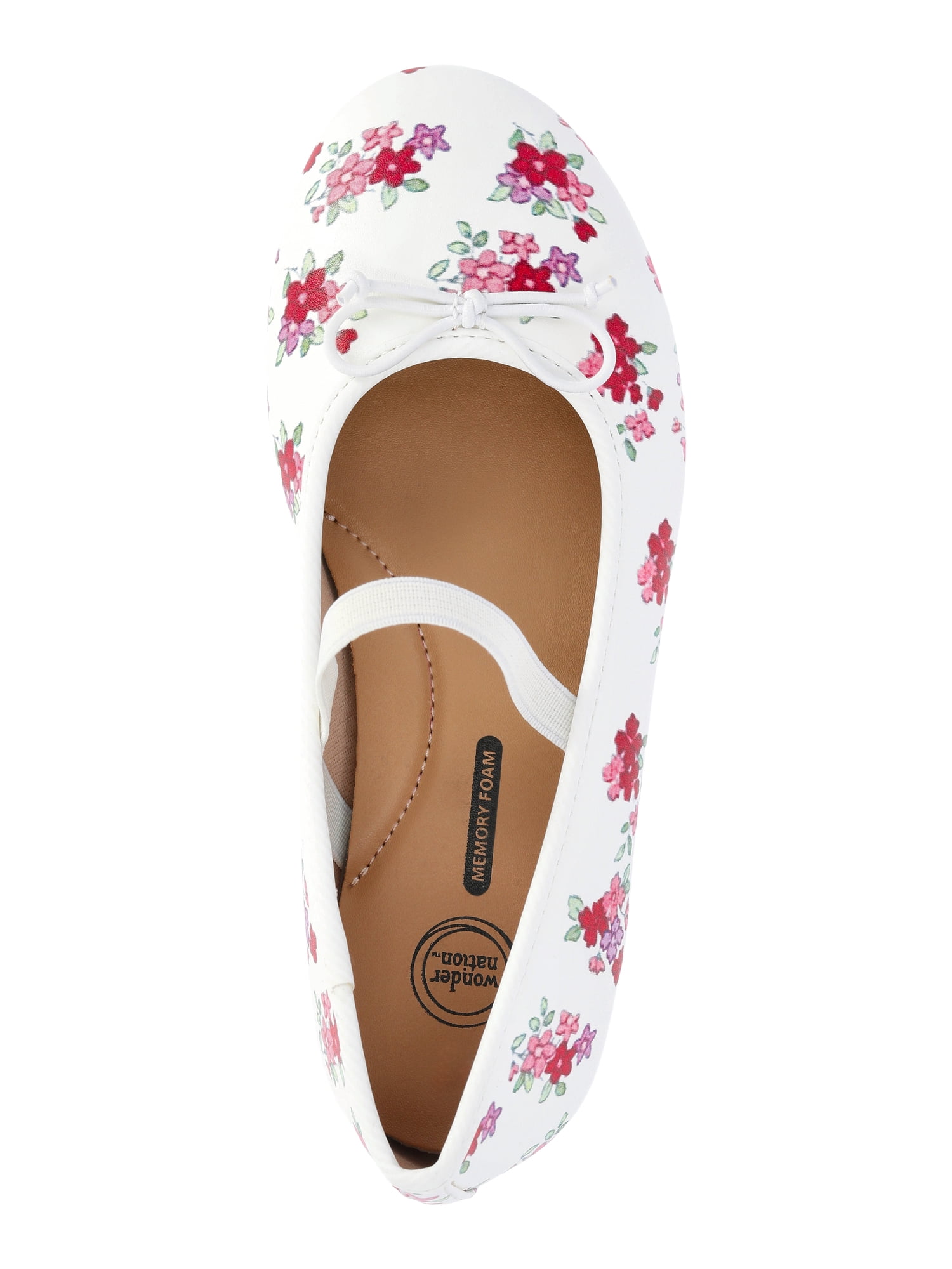 Wonder Nation Little and Big Girls Faux Leather Ballet Flats