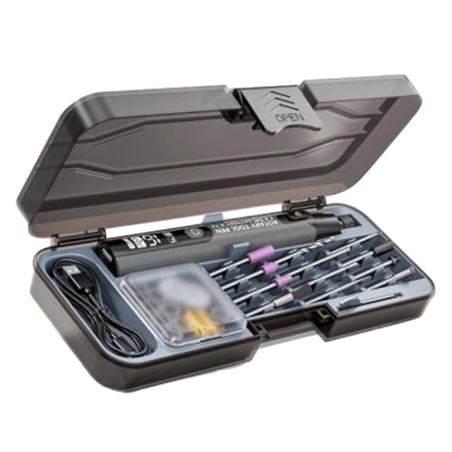 Mini Compact Power Tool Kit with LED Light and Digital Display for DIY Enthusiasts and Home Projects