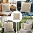 thumbnail image 4 of Throw Pillow Covers 20x20 Inch, Beige Geometric Decorative Pillow Cases for Couch Sofa Bed, Modern Abstract Art Plaid Gingham Cotton Linen Square Home Decor Pillowcases with Hidden Zipper, 4 of 9