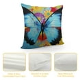 thumbnail image 4 of Shangniulu Cushion Cover Case Watercolor Blue Butterfly and Flower Splash Doodle,Decorative Throw Pillow Case for Sofa Couch Bed Chair, 4 of 5
