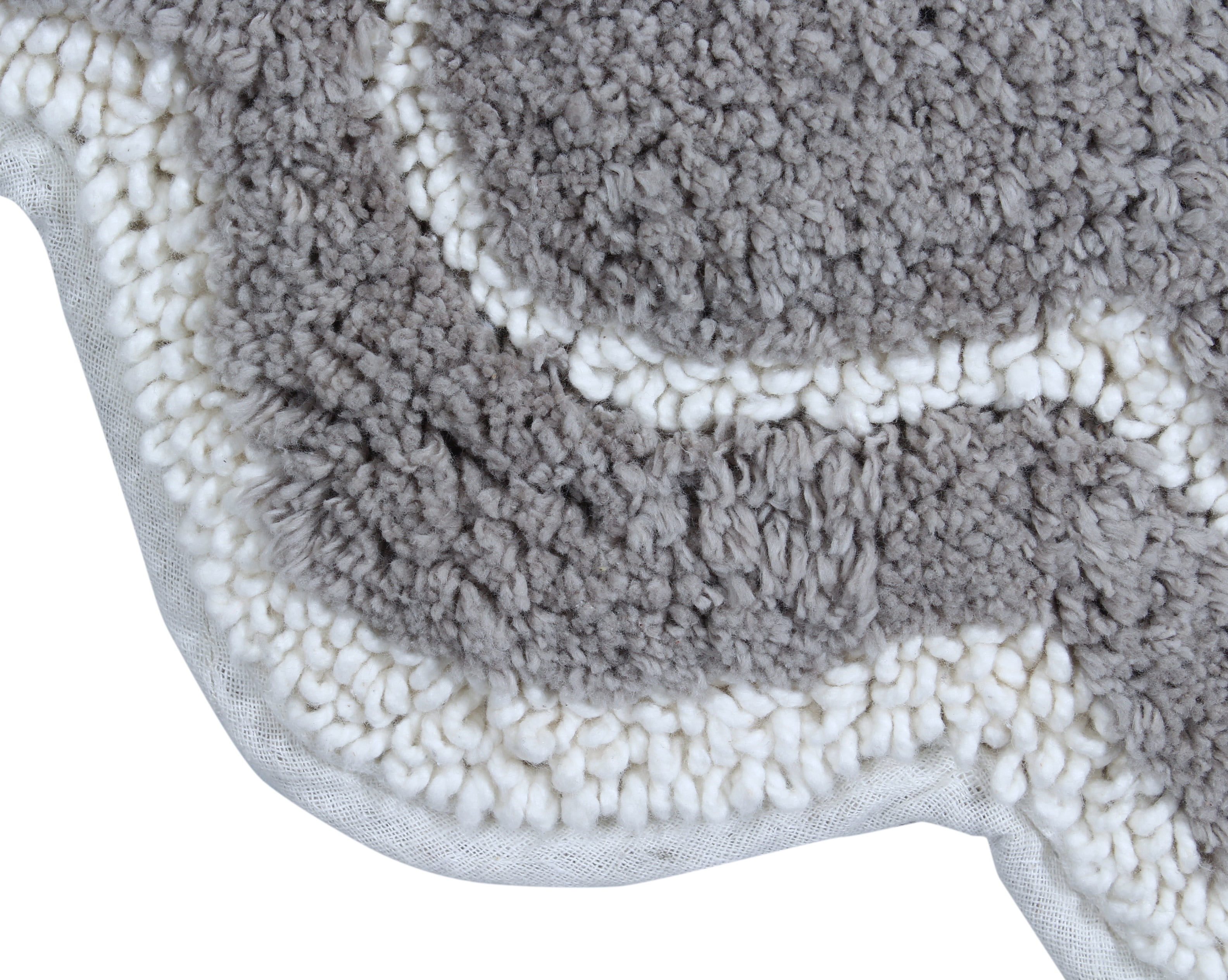 Home Weavers Allure Collection 100% Cotton Non-Slip Bathroom Rug Set Machine Washable Bathroom Rug-17"x24", Bath Rug- 21"x34", U Shaped Contour- 20"x20", Gray Color 3 Piece Bath Rug set