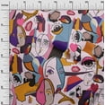 thumbnail image 3 of oneOone Cotton Jersey Light Purple Fabric Abstract Comic Face Craft Projects Decor Fabric Printed By The Yard 58 Inch Wide, 3 of 5