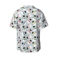 thumbnail image 6 of Daiia Colorful Hat Snowman Men's Linen Shirts Short Sleeve Casual Shirts Button Down Shirt for Men Beach Summer Wedding Shirt-Small, 6 of 6