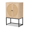 thumbnail image 1 of Baxton Studio Ardon Armoire de Rangement à 2 Portes en Bois Fini Brun Pâle et Métal, 1 of 11