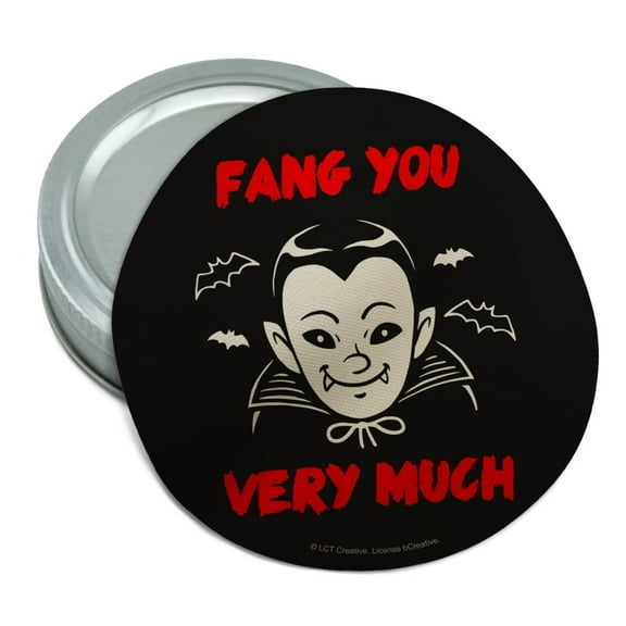 Fang Thank You Very Much Vampire Funny Humor Round Rubber Non-Slip Jar Gripper Lid Opener