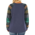 thumbnail image 2 of BorkeWomens Plus Size Tops Color Block Raglan Long Sleeve Shirts Casual Fall Crewneck Sweatshirts, 2 of 3