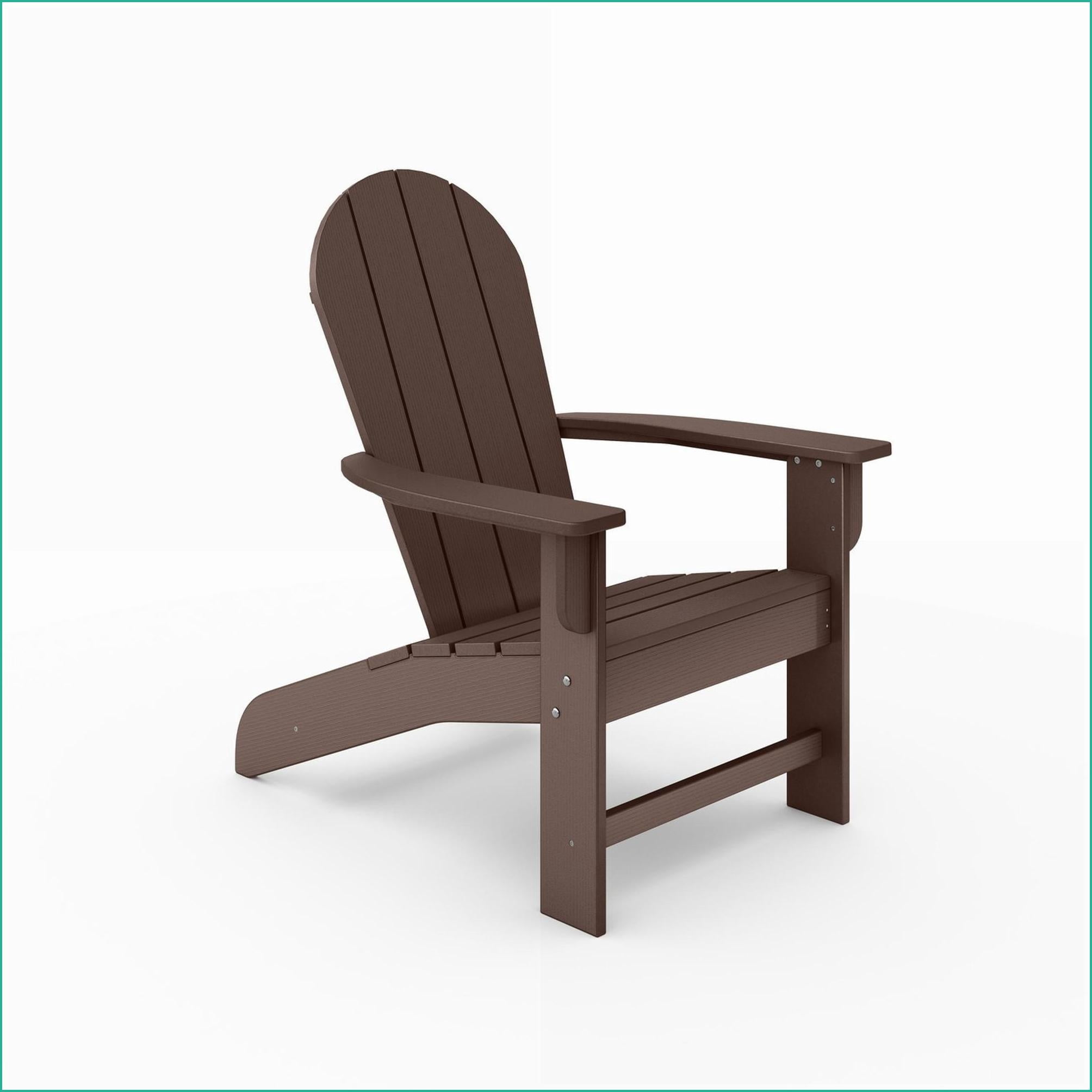 Outdoor Adirondack Chair – Classic Style for Pool, Patio, Garden | Walnut Brown | HDPE Poly Lumber