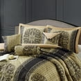 thumbnail image 4 of Nanshing Prince 7 Piece Elegant Medallion Comforter Set, Navy Gold, King, 4 of 9