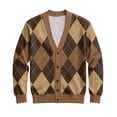 thumbnail image 6 of Men's Cardigan Sweaters with Button Lightweight Business Knitted Sweater Brown M, 6 of 7