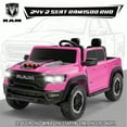 thumbnail image 4 of RAM 1500 24V Powered Ride on Cars for Kids, Extra large Real 2 Seat Ride on Toys with Remote Control, LED Light, MP3 Player, Electric Vehicles Ride on Truck for Boys Girls Gifts, Pink, 4 of 10