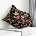 thumbnail image 3 of Watercolor Flowers Pillow Covers 16x16 Inch Decorative Throw Pillow Cover, Farmhouse Floral Vintage Black Sofa Pillowcases Accent Cushion Case Home Decor Bedroom Living Room, 3 of 6