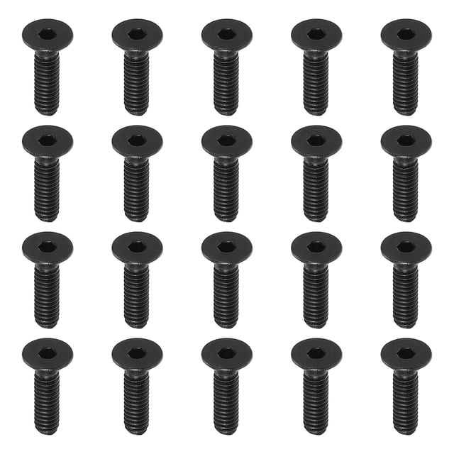 Uxcell #8-32 x 5/8 Inch Flat Countersunk Head Socket Cap Bolts Machine Screws Full Thread UNC Black Oxide, 20 Pcs