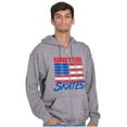 thumbnail image 5 of Skateboarding US Flag United Skates Zip Up Hoodie Men's Women's Brisco Brands S, 5 of 6
