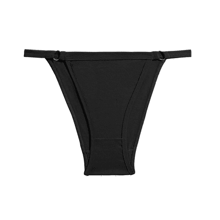 Fulorrnie Underwear for Women Seamless G String No Show Thong Panties Elastic Waist Stretchable Tie Side Panty  Black  M
