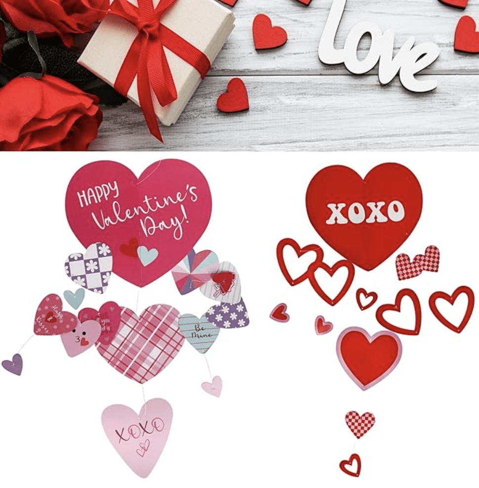 Valentine's Hanging Decor Chandelier 4 Pack
