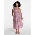 thumbnail image 2 of Time and Tru Women's and Women's Plus Sleeveless Smocked Peasant Midi Dress, Sizes XS-4X, 2 of 5