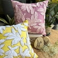 thumbnail image 5 of The HomeCentric Throw Pillow Covers, Pink Accent Pillows, Ribbon Leaf Tropical Theme Pillow Covers, Pillow Covers Pack of 2, 18x18 inch (45x45 cm) Square Silk Throw Pillows Cover, Floral - Leafy Pink, 5 of 10