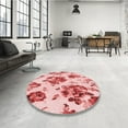 thumbnail image 3 of Ahgly Company Indoor Round Patterned Grapefruit Red Area Rugs, 7' Round, 3 of 6