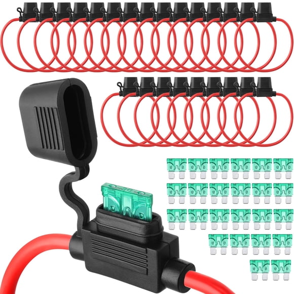 Portafusibles Shimeyao Inline 12 AWG, impermeable, 30 A, 24 unidades